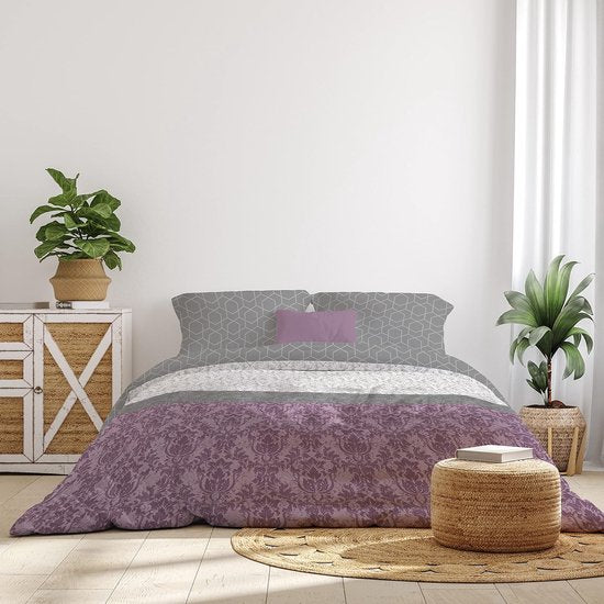 Beddengoedset microvezel , dekbedovertrek 135/150 (240x220cm) - inclusief 2 kussenslopen 70x40cm. Purple kleur