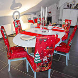 Kerststoelhoezen set van 1, 2, 4 of 6 stuks, stretch, universeel, modern, Xmas, feestelijke hoezen, decoratie, stoelcover, party, restaurant (set van 4, Kerstmis 3)