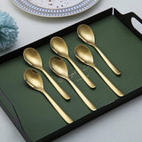 Gouden espressolepel, 5,5 inch mini-koffielepel, kleine roestvrijstalen lepel, theelepel voor desserts, set van 6, vaatwasmachinebestendig