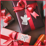 Reflective Guardian Angel Pendants, Pack of 10, Lucky Charm Key Chain, Party Bag - First Day of School Gifts for Young Children and Girls - Party Favours, transparent