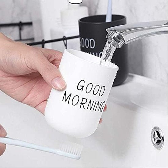 2 stuks tandenborstelbekers tandenborstelhouder voor tandenborstel en tandpasta, absoluut onbreekbaar, kunststof