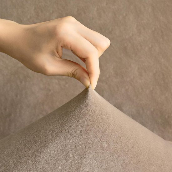 Stoelhoezen, set van 2 stoelhoezen, schommelstoelhoezen voor stoelen, kaki, fluweel, voor bureaustoel, keuken, woonkamer, banket, familie, bruiloft, party