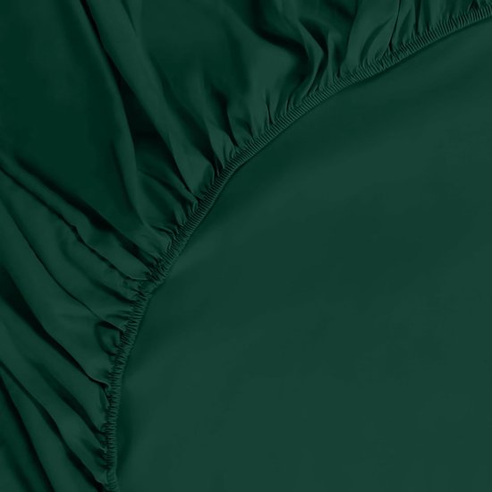 Hoeslaken 160 x 200 cm - Groen - Geborsteld polyester microvezel hoeslaken - 35 cm diepe zak