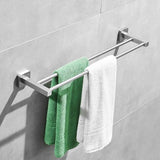 Handdoekhouder met vierkante basis van roestvrij staal 60 cm badkamer- / keukenaccessoires geborsteld nikkel