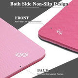 Yogamatten voor dames antislip gestructureerde oppervlakken gymnastiekmat yogamat dik 6 mm met draagriem TPE oefenmat voor yoga pilates gymnastiek (183 x 61 cm)