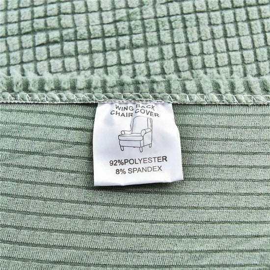 2-delige hoes voor oorfauteuils, fauteuils, fauteuils, effen, jacquard, verdikt, beschermhoes, overtrek, fauteuilhoes, strandmon tijger, stoelhoes met armleuning, hoge rugleuning (matcha-groen)