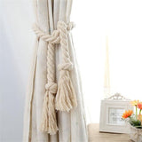 Vouwhouders, gordijn, touw, 4 stuks, gordijnriemen, grijs, katoen, 100 cm, gordijnhouder, holdback voor thuis, kantoor, decoratie, raambehandeling