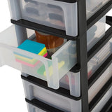 Drawer Cabinet, Drawer Cabinet, 3 Drawers (2 x 4L + 1 x 7L), A4 Format, Clear Drawers, Office, Living Room Organiser Chest Black