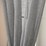 Set van 2 transparante gordijnen met ruchesband, linnenlook, dubbelpak, winkelvoile, decoratief raamgordijn voor woonkamer, kinderkamer