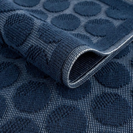 Antislip badmat blauw, stippen, design, badmat, katoen, badkamertapijt, douche, badkamer, keuken, slaapkamer, 2 stuks - 40 x 60 cm