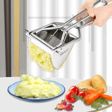 Aardappelpers roestvrij staal - aardappelstamper - spätzlepers - professionele aardappelpers - aardappelpers voor aardappelpuree, fruitsappen, groentepap, puree