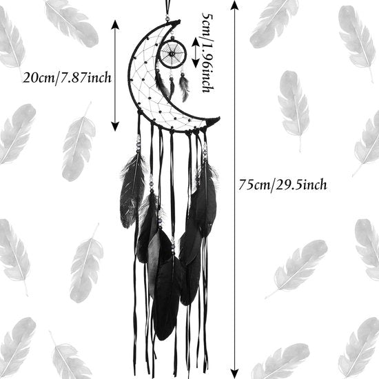 3 stuks dromenvanger maan zon ster design handgemaakt traditioneel design voor wanddecoratie huisdecoratie (zwart)