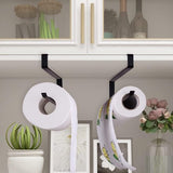 Keukenrolhouder zonder boren, 2 stuks papierrolhouders, keuken, zonder boren, keukenrolhouder, onderkast, papieren handdoekrolhouder, servetten, dispenser, kast voor keuken en badkamer (zwart)