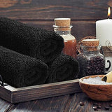 Sweet Needle - Handdoekenset, zwart - 2 badhanddoeken, 2 handdoeken en 2 washandjes, dagelijks gebruik 500 GSM ringgesponnen, 100% katoen, zeer absorberend voor badkamer, douche en cadeau (Pack van 6)