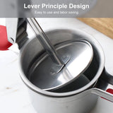 Aardappelpers van roestvrij staal, professionele spaghetti-ijspers met 3 gaten, aardappelstamper, spätzlepers, siliconen handgrepen voor aardappelpuree, babyvoeding, sap, citroen uitpersen