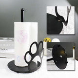 Keukenrolhouder werkblad, papierrolhouder, staande keukenrolhouder zwart, keukenrolhouder voor thuis met verzwaarde voet voor standaard en grote rollen