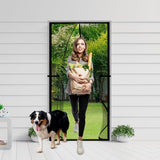 Hordeurmagneet, balkondeur, insectenwering, vliegengordijn, magnetische deur, insectenwerende gordijndeur, patiodeur, magneethor, vliegenhor, kattenkluis, zwart, 90 x 210 cm