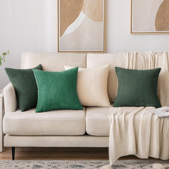 kussenhoes, corduroy fluwelen decoratieve kussenhoes, decoratief kussen, bankkussen, 40 x 40 cm, corduroy kussenhoes, decoratieve zachte decoratieve kussenhoezen voor bank, fauteuil, huis, slaapkamer, beige