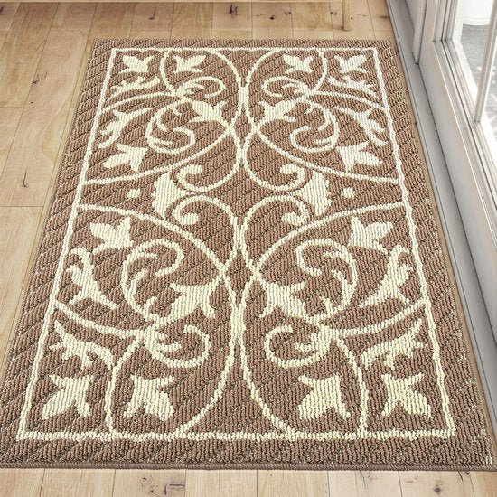 Indoor Doormat, 80 x 120 cm, Dirt Trapper Mat, Non-Slip, Washable Entrance Rug, Door Mat, Foot Mats Front Door for Entrance, Hallway, Garden, Indoor, Pet (Brown)