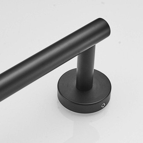 Modern badkamerhanddoekrek roestvrij staal zwart geverfd 30 cm handdoekrek elegante wandhouder Leekayer