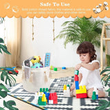 Manden van gevlochten touw, grote mand van katoenen touw, wasmand, opbergmand, gevlochten ronde geschenkmand met handgrepen, speelgoedopberger voor kinderkamer, organisatie van de was, wit