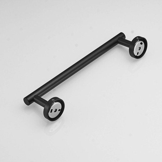 Modern badkamerhanddoekrek roestvrij staal zwart geverfd 30 cm handdoekrek elegante wandhouder Leekayer