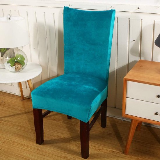 Hoezen voor eetkamerstoel, fluwelen stretch, van spandex pluche, voor solide, grote eetkamerstoelen, beschermende hoezen, decoratief