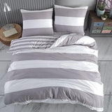 Still Beddengoed, 200 x 200 cm, grijs, ademend, renforcé beddengoedset met 1 dekbedovertrek van 200 x 200 cm en 2 kussenslopen van 80 x 80 cm, wit, grijs