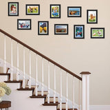 fotolijstenset 10 x 15 cm, 10 stuks fotolijsten, houten fotolijsten in vintage stijl met HD-acrylglas voor wand- en tafelweergave in de woonkamer, slaapkamer, kantoor of hal (zwart)