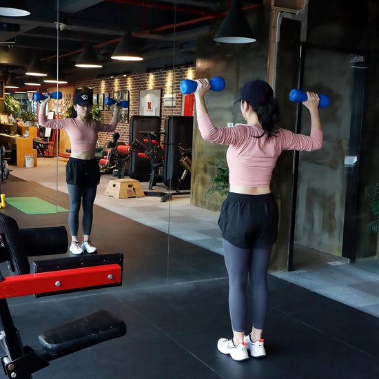 Halterset van 2 stuks met halterstandaard 1 kg, 1,5 kg, 2 kg Fitnesshalters voor dames en dames thuis