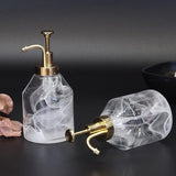 Keuken Badkamer Aanrecht Glas Zeepdispenser Gouden Pomp Hervulbare Afwasmiddel Handzeeplotion Elegante stijl voor thuiskantoor Luxe hotel