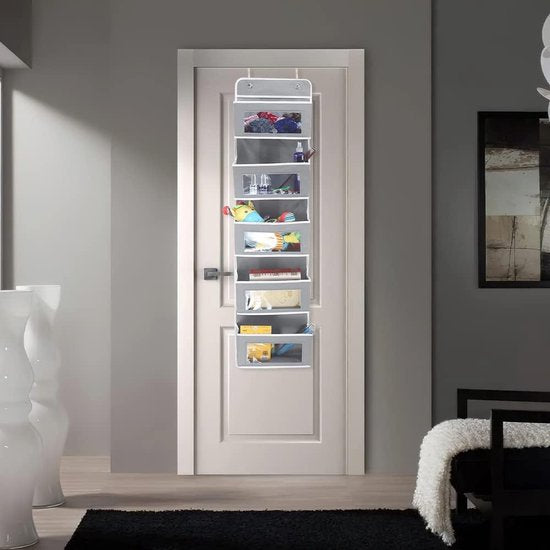 Set van 2 hangorganizers, deur-wandorganizer, hangopslag met 5 vakken, multifunctioneel hangrek voor kinderkamer, slaapkamer, grijs