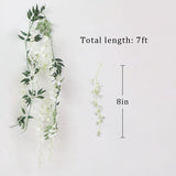 Kunstmatige Blauweregen Garland Kunstmatige Blauweregen Garland voor Bruiloft Muur Ballroom Decoratie Outdoor (Wit)