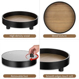 Houten standaard: decoratief dienblad houten dienblad decoratief dienblad decoratief houten verhogingen voor display zwart dienblad rond met poten modern chic sierbord hout met standaard