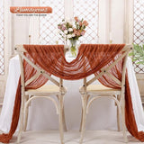 Tafellopers van terracotta, rustieke tafelloper van gaas, 55 x 180 cm, kaasdoek, boho-tafelloper, bruiloft, tafelkleed voor bruiloftsfeest, bruidsfeest, tafeldecorati