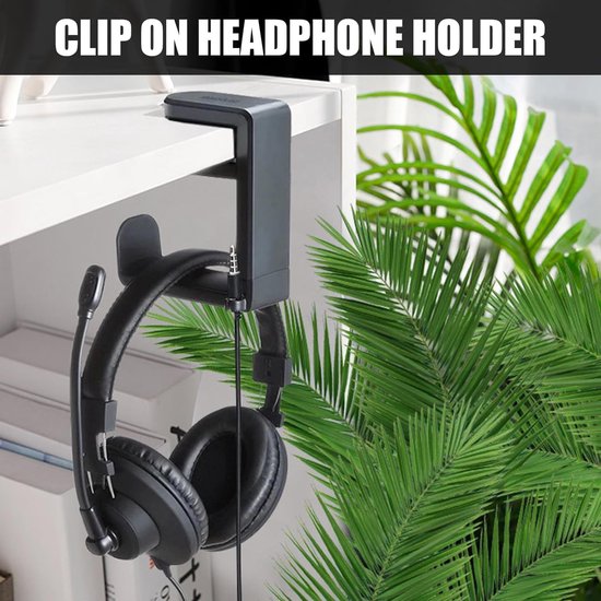 Koptelefoonstandaard Koptelefoonhouder met 360° draaibare en in hoogte verstelbare koptelefoonhouder Gaming-headsetstandaard met kabelklem voor alle Bluetooth-headset-koptelefoons Kinderen