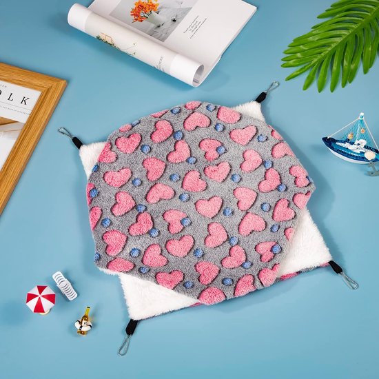 Hangmat voor huisdierenkooien Zacht dubbellaags klein hamsterhangbed Pluizig huisdierkooi Hangmat voor ratten, hamsters, chinchilla's en eekhoorns