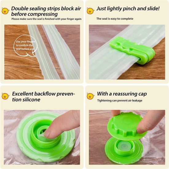 Vacuümzakken voor dekbedden, set van 4 extra grote [130x100cm] vacuümzakken voor kleding, Jumbo Extra Grote Vacuümzakken voor Kleding (4 stuks)