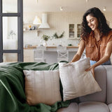 Deken voor bank, bed, knuffeldeken, zachte en warme bankovertrek, deken, sprei, wollig, 150 x 200 cm, dikke bankdeken, woondeken (flessengroen)