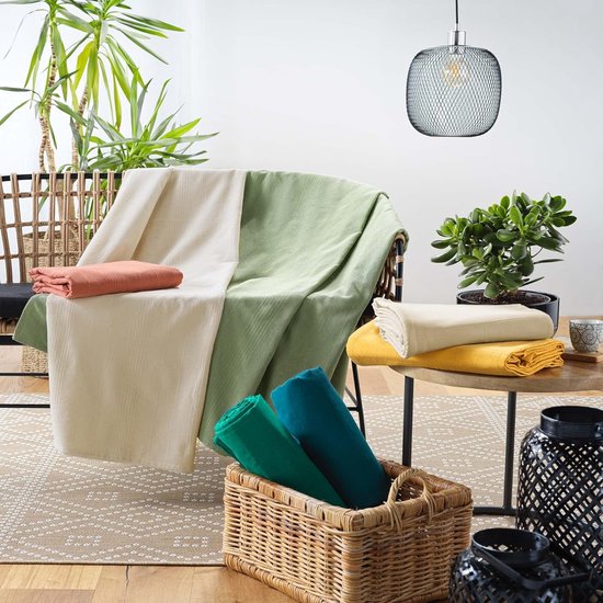 Katoenmix deken, 180 x 220 cm, blauw = Cotton blend deken, 180 x 220 cm, blauw