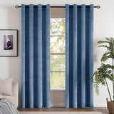 Pauwenblauw 2 panelen, zacht, fluweel, verduisteringsgordijn, thermogordijn, temperatuurinstelling, met oogjes, voor slaapkamer, woonkamer, elegante decoratie, 140 x 175 cm