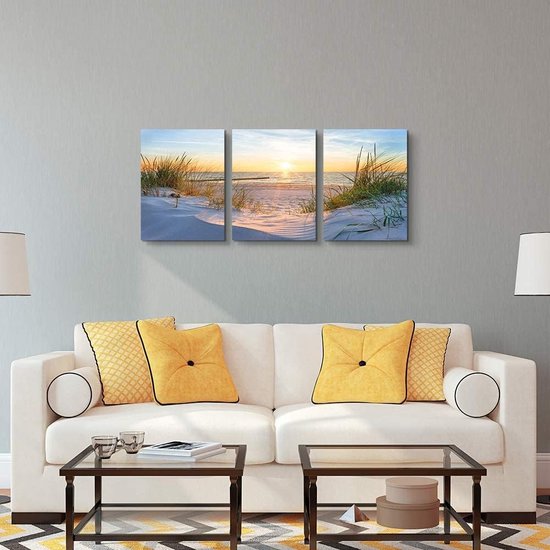 Muurschildingen woonkamer, modern, canvas, decoratie, natuur, landschap, ophangen zonder boren, afbeeldingen met lijst, slaapkamer, photos, strand, zonsopgang, badkamer, decoratie, afbeelding, 3-delige afbeeldingen voor de keuken