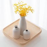 Zwarte keramische vazenset van 3 kleine bloemenvazen voor decoratie, moderne rustieke boerderij huisdecoratie, decoratieve vazen voor pampasgras, ideeënplank (wit)