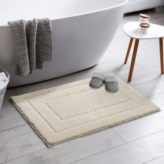 Badmat Toiletmat Creme Antislip Wasbaar Waterabsorberend- 60x90 CM