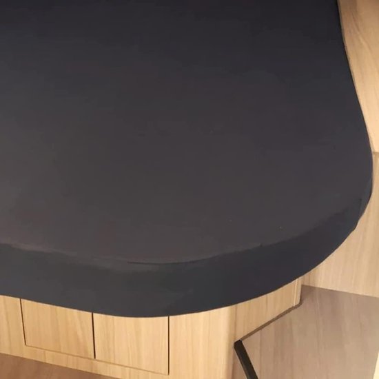 Queensize bed bedset van 2, 1 molleton, 1 hoeslaken antraciet (130-160 cm x 210 cm) voor caravan of caravan Oeko-TEX - 100% katoen