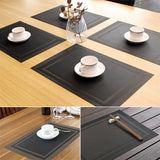 CHAOCHI Placemat Set van 6,Gemakkelijk Schoon,Antislip,Hittebestendig,Vlekbestendig Tafelonderzetter, 45cmx30cm(Zwart + Goud)