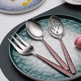 30-delige bestekset met handvat in maanoppervlak en glanzende gouden titaniumcoating, moderne roestvrijstalen bestekset, bestekset, 6 couverts.