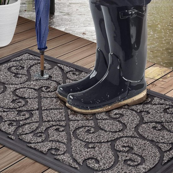 Schoonloopmat 45 x 75 cm, deurmat voor buiten, duurzame vuilvanger, antislip deurmat voor huisdeur, entree, huisingang, terras, sterk gefrequentieerd gebied