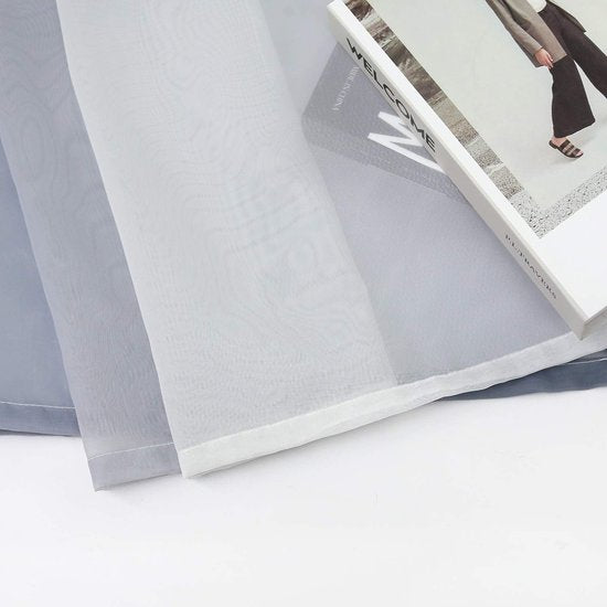 Gordijnen met kleurverloop, transparante voile, 2 stuks