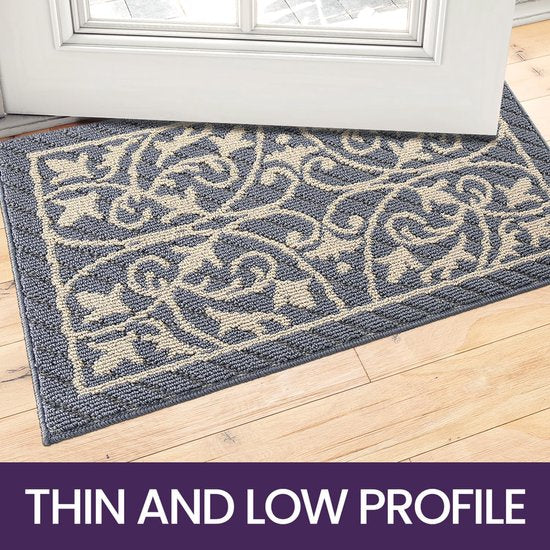 Indoor Doormat, 80 x 120 cm, Dirt Trapper Mat, Non-Slip, Washable Entrance Rug, Door Mat, Foot Mats Front Door for Entrance, Hallway, Garden, Indoor, Pet (Grey)